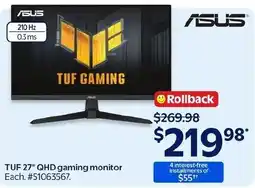 Walmart Asus tuf 27 qhd gaming monitor offer