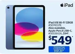 Walmart iPad A16 Wi-Fi 128GB offer