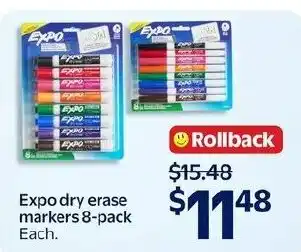Walmart Expo dry erase markers offer