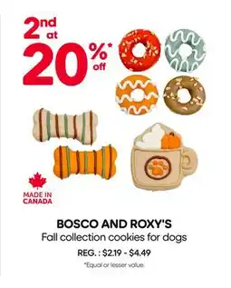 Mondou BOSCO AND ROXY'S Fall collection cookies for dogs offer