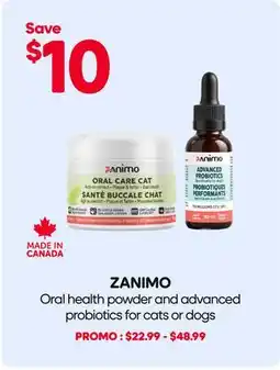 Mondou ZANIMO Oral health powder and advanced probiotics for cats or dogs offer