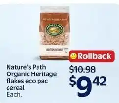 Walmart Nature's Path Organic Heritage flakes eco pac offer