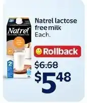 Walmart Natrel lactose free milk offer