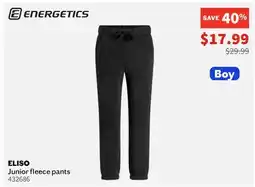Sports Experts ENERGETICS ELISO Junior fleece pants offer