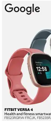 Sports Experts GOOGLE FITBIT VERSA 4 Health and fitness smartwatch offer