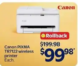 Walmart Canon PIXMA TR7122 wireless printer offer