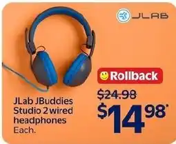 Walmart JLab Jbuddies Studio 2 wired headphones offer