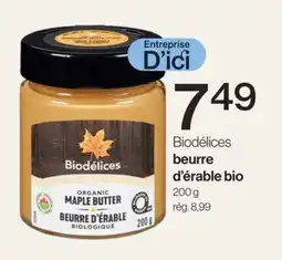 Avril beurre d'érable bio offer