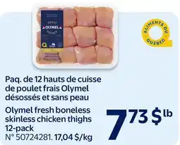 Walmart Olymel fresh boneless skinless chicken thighs 12-pack offer