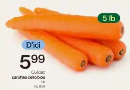 Avril Québec carottes cello bios offer
