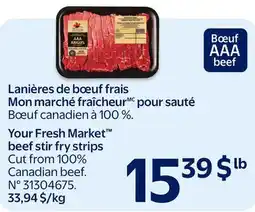 Walmart Your Fresh Market beef stir fry strips offer