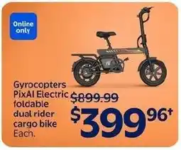 Walmart Gyrocopters PixAI Electric foldable dual rider cargo bike offer