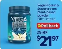 Walmart Vega Protein & Supergreens plant-based powder offer