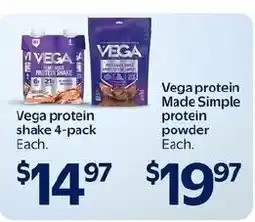 Walmart Vega protein shake 4-pack offer