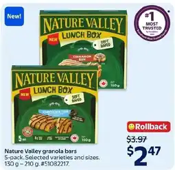 Walmart Nature Valley granola bars offer