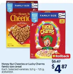 Walmart Honey Nut Cheerios or Lucky Charms offer