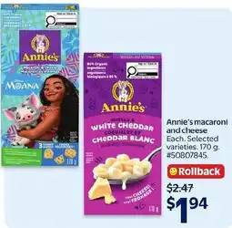 Walmart Annie's macaroni and cheese offer