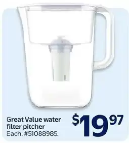 Walmart Great Value water filter pitcher offer