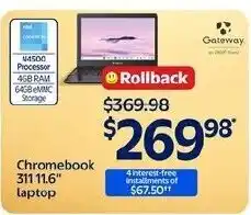 Walmart Gateway Chromebook 311 11.6" laptop offer