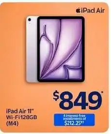 Walmart Apple iPad Air 11" Wi-Fi 128GB (M4) offer