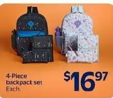 Walmart 4-piece backpack set offer