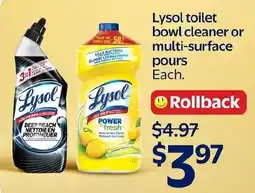Walmart Lysol toilet bowl cleaner or multi-surface offer