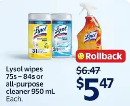 Walmart Lysol wipes offer