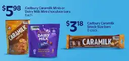 Walmart Cadbury Caramilk Minis or Dairy Milk Mini chocolate bars offer