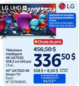Walmart LG 43 UA7500 4K Smart TV offer