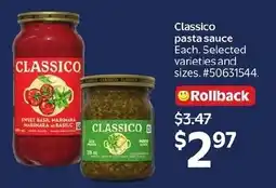 Walmart Classico pasta sauce offer