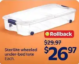 Walmart Sterilite wheeled under-bed tote offer