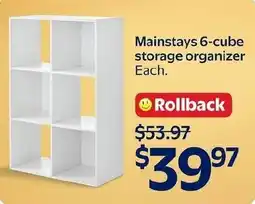 Walmart Mainstays 6-cube storage organizer offer
