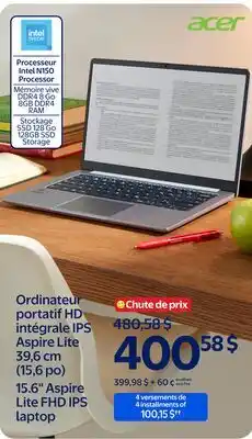 Walmart 15.6 Aspire Lite FHD IPS laptop offer