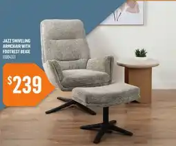 Canac Jazz Swiveling Armchair with Footrest Beige offer