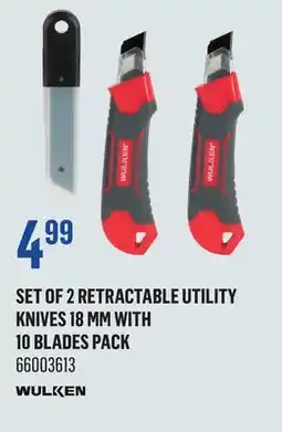 Canac WULKEN Set of 2 Retractable Utility Knives 18 mm with 10 Blades Pack offer