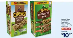 Walmart Quaker chewy granola bars offer