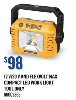 Canac 12V/20Vand Flexvolt MAX Compact LED Work Light Tool Only offer
