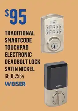 Canac Weiser Traditional Smartcode Touchpad Electronic Deadbolt Lock offer