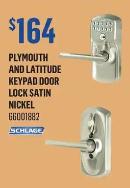 Canac Plymouth and Latitude Keypad Door Lock Satin Nickel offer