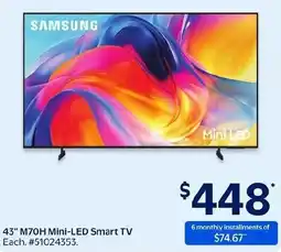 Walmart Samsung 43" M70H Mini-LED Smart TV offer