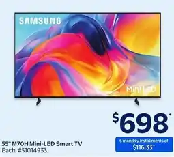 Walmart Samsung 55" M70H Mini-LED Smart TV offer
