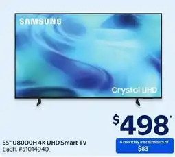 Walmart Samsung 55" U8000H 4K UHD Smart TV offer