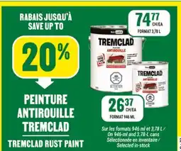 BMR Jusqu'à 20% de rabais sur la peinture antirouille Tremclad offer
