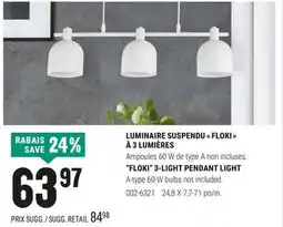 BMR LUMINAIRE SUSPENDU  FLOKI  À 3 LUMIÈRES offer