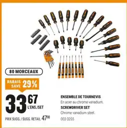 BMR ENSEMBLE DE TOURNEVIS offer