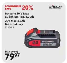 Home Hardware Batterie 20 V Max au lithium-ion, 4,0 Ah offer