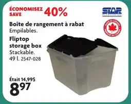 Home Hardware Fliptop storage box offer