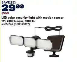 RONA LED solar security light with motion sensor 16. 2000 lumens, 5000 K offer
