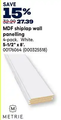 RONA Metrie MDF shiplap wall panelling offer