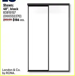 RONA Landon & Co. Closet Mirror Door 48 X 80-in Sliding - Black Frame offer